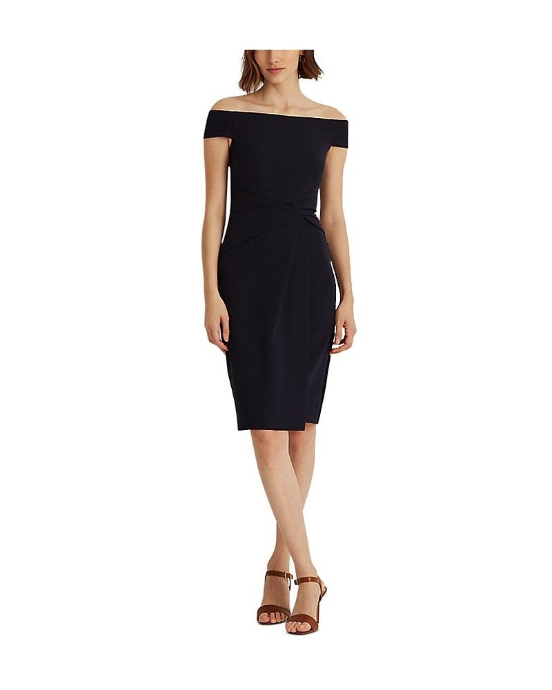 Crepe Off-the-Shoulder Dress Navy $79.55 Dresses