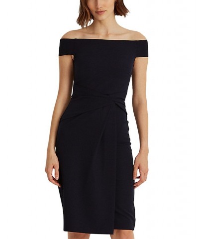 Crepe Off-the-Shoulder Dress Navy $79.55 Dresses