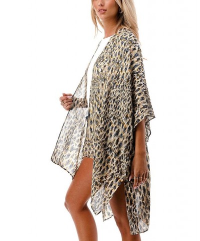 Women's Ombre Abstract Print Kimono Wrap Ivory $34.17 Tops