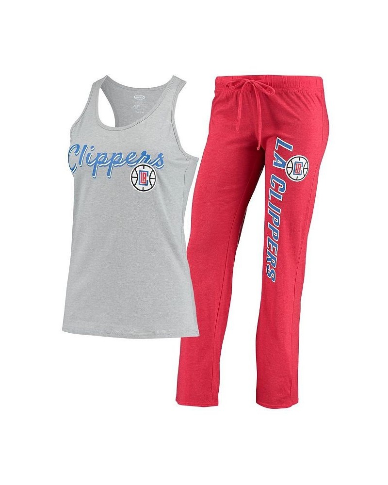 Women's LA Clippers Anchor Tank Top and Pants Sleep Set Heathered Gray, Heathered Red $23.92 Pajama