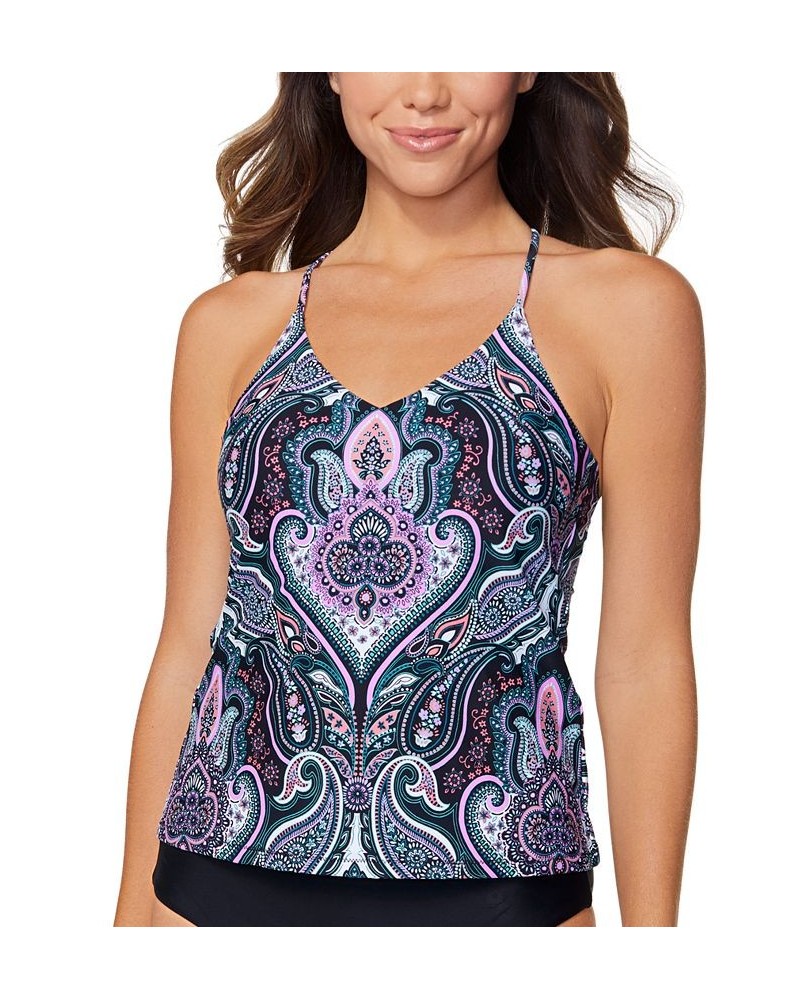 Juniors' Noumea Strappy-Back Tankini Top Silk Road Multi $28.80 Swimsuits