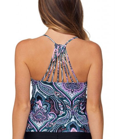 Juniors' Noumea Strappy-Back Tankini Top Silk Road Multi $28.80 Swimsuits