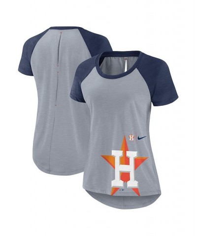 Women's Heather Gray Houston Astros Summer Breeze Raglan Fashion T-shirt Heather Gray $21.50 Tops