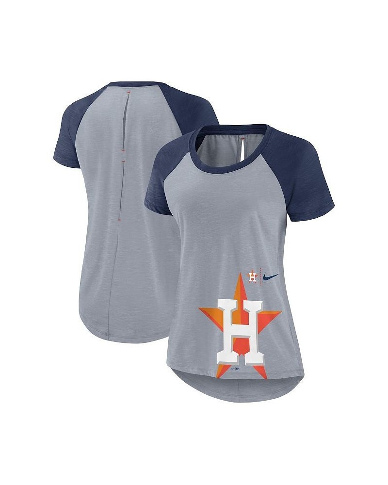 Women's Heather Gray Houston Astros Summer Breeze Raglan Fashion T-shirt Heather Gray $21.50 Tops