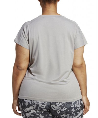 Plus Size Train Essentials V-Neck Short-Sleeve Tee Gray $14.10 Tops