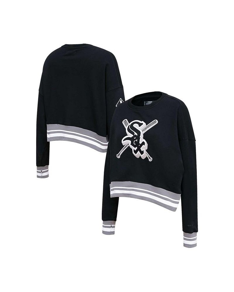 Women's Black Chicago White Sox Mash Up Pullover Sweatshirt Black $45.89 Sweatshirts