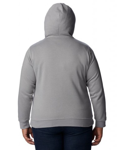 Plus Size Trek Graphic Full-Zipper Hoodie Gray $24.60 Sweatshirts