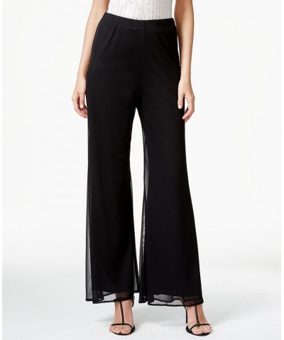 Mesh Wide-Leg Dress Pants Regular & Petite Sizes Black $33.04 Pants