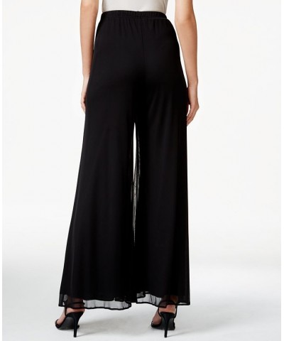 Mesh Wide-Leg Dress Pants Regular & Petite Sizes Black $33.04 Pants