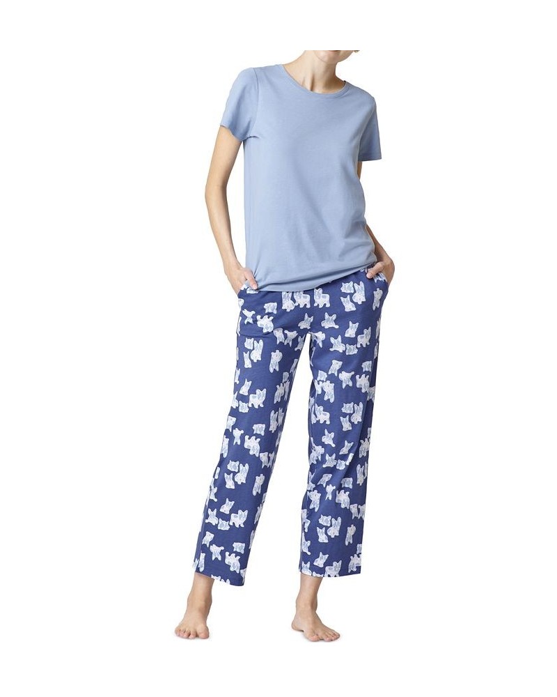 Women's Sleepwell Pajama skimmer set with Temperature Regulating Technology Blue $24.19 Sleepwear