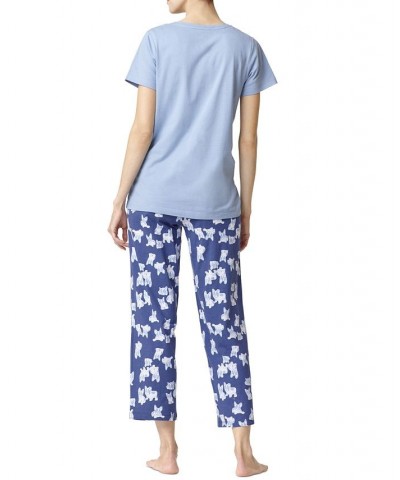 Women's Sleepwell Pajama skimmer set with Temperature Regulating Technology Blue $24.19 Sleepwear