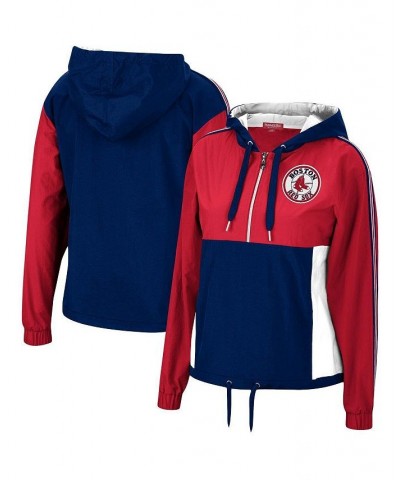 Women's Red Navy Boston Red Sox Half-Zip Windbreaker Jacket Red, Navy $49.20 Jackets