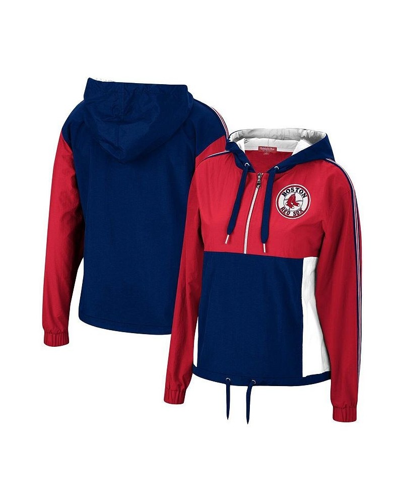 Women's Red Navy Boston Red Sox Half-Zip Windbreaker Jacket Red, Navy $49.20 Jackets