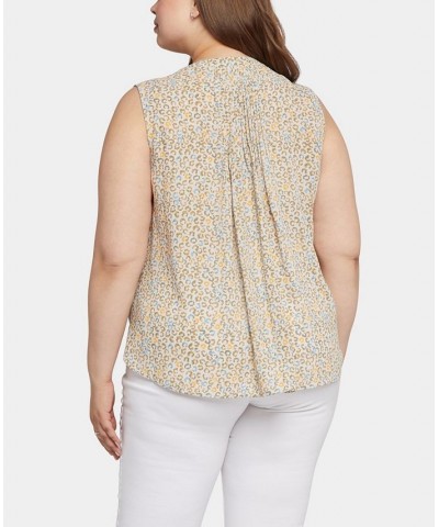 Plus Size Sleeveless Pintuck Blouse Sand Cat $25.15 Tops