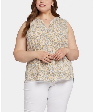 Plus Size Sleeveless Pintuck Blouse Sand Cat $25.15 Tops