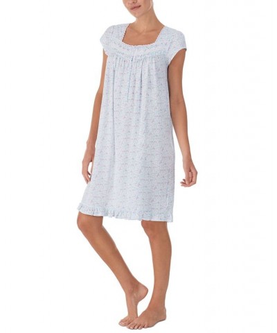 Short 38" Cotton Jersey Nightgown White Ditsy $34.78 Sleepwear