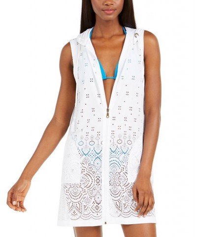Gypsy Gem Crochet Hoodie Cover-Up White $25.20 Swimsuits