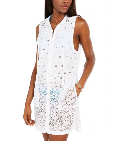 Gypsy Gem Crochet Hoodie Cover-Up White $25.20 Swimsuits