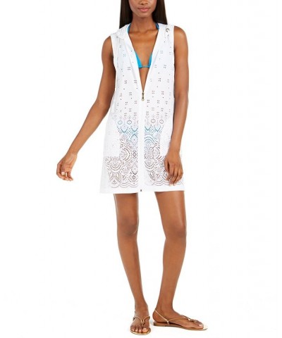 Gypsy Gem Crochet Hoodie Cover-Up White $25.20 Swimsuits