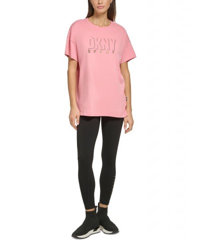 Women's Cotton Dropout Shadow Logo T-Shirt Terra $13.69 Tops