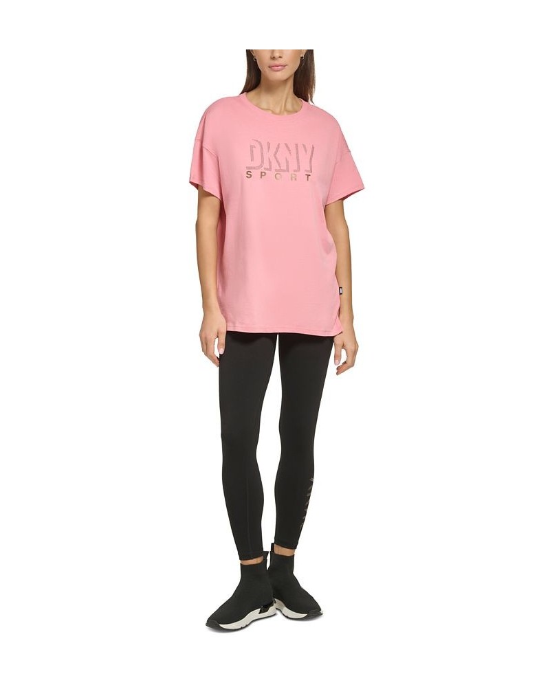 Women's Cotton Dropout Shadow Logo T-Shirt Terra $13.69 Tops