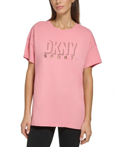 Women's Cotton Dropout Shadow Logo T-Shirt Terra $13.69 Tops