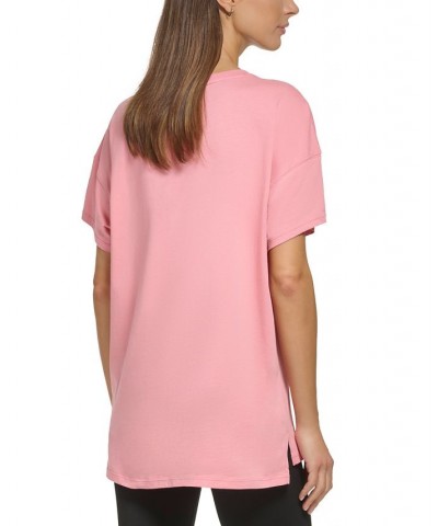 Women's Cotton Dropout Shadow Logo T-Shirt Terra $13.69 Tops