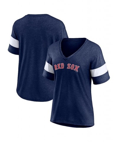 Women's Branded Heathered Navy Boston Red Sox Wordmark V-Neck Tri-Blend T-shirt Heathered Navy $24.95 Tops