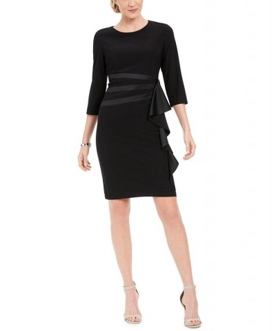 Ruffled Sheath Dress Black $41.83 Dresses
