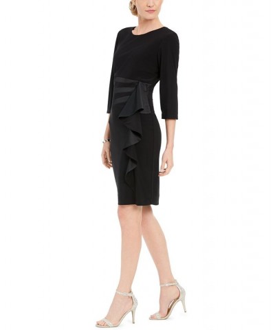 Ruffled Sheath Dress Black $41.83 Dresses