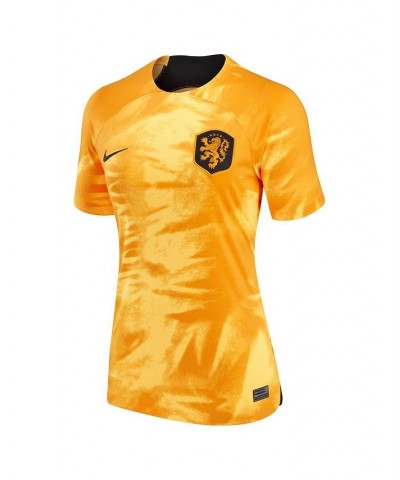 Women's Orange Netherlands National Team 2022/23 Home Breathe Stadium Replica Blank Jersey Orange $37.80 Jersey