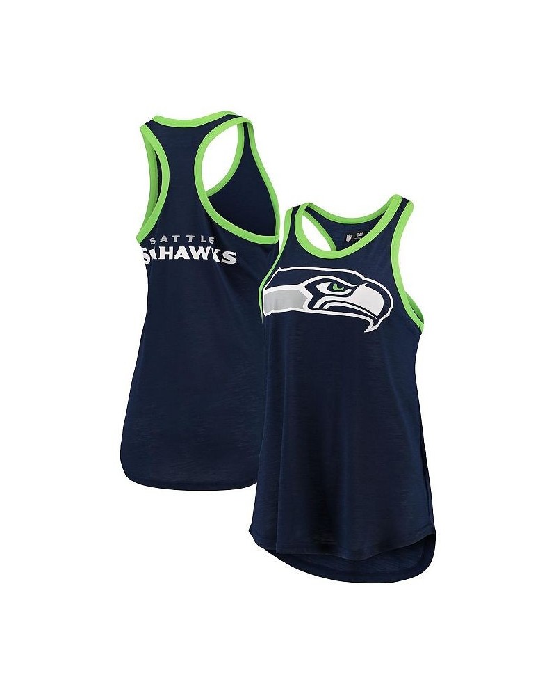 Women's College Navy Seattle Seahawks Tater Tank Top Navy $17.84 Tops