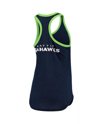 Women's College Navy Seattle Seahawks Tater Tank Top Navy $17.84 Tops