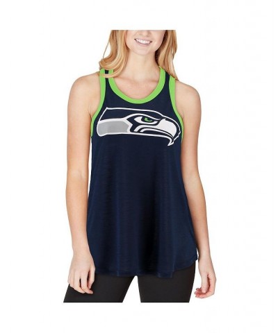 Women's College Navy Seattle Seahawks Tater Tank Top Navy $17.84 Tops