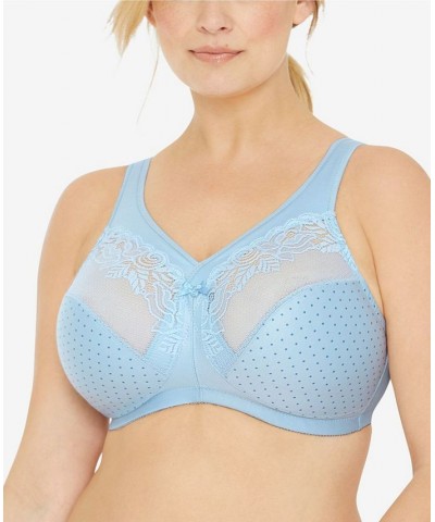 Women's Full Figure Plus Size MagicLift Wirefree Minimizer Support Bra Light Blue $24.00 Bras