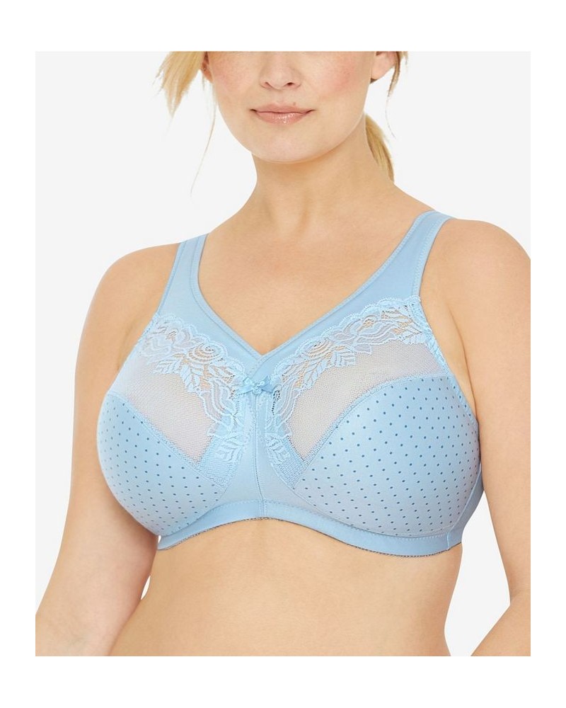 Women's Full Figure Plus Size MagicLift Wirefree Minimizer Support Bra Light Blue $24.00 Bras