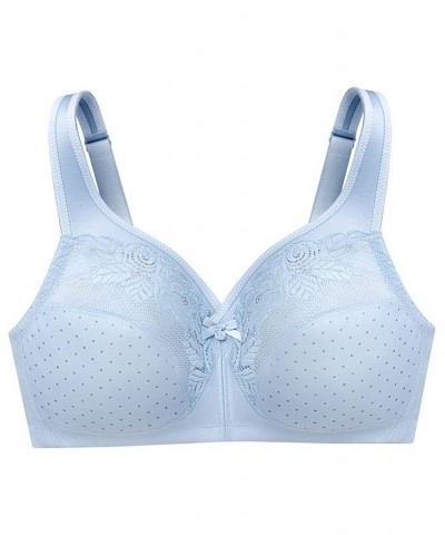 Women's Full Figure Plus Size MagicLift Wirefree Minimizer Support Bra Light Blue $24.00 Bras