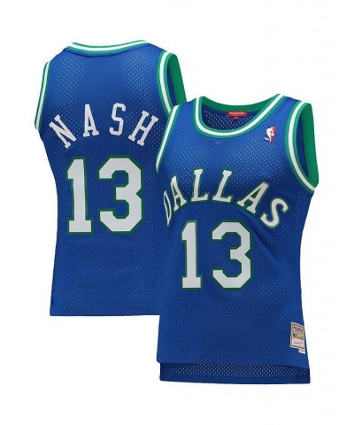 Women's Steve Nash Blue Dallas Mavericks 1998-99 Hardwood Classics Swingman Jersey Blue $42.55 Jersey