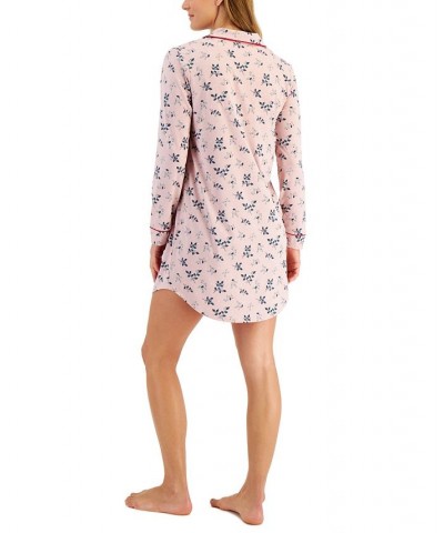 Sueded Super Soft Knit Sleepshirt Nightgown Chalky Rose Holiday Branch $11.59 Sleepwear