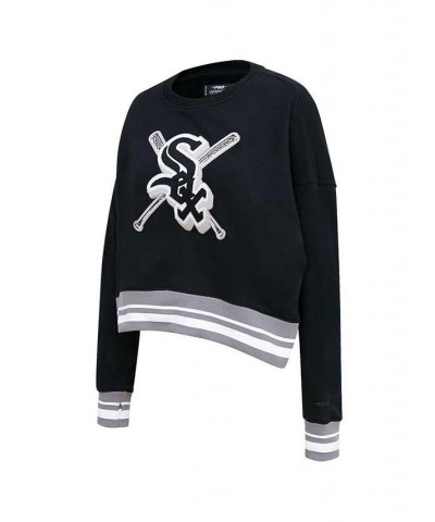 Women's Black Chicago White Sox Mash Up Pullover Sweatshirt Black $45.89 Sweatshirts