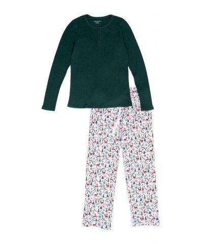 Christmas Peace Women's 2-Piece Pajama Set Dark Green $37.44 Sleepwear