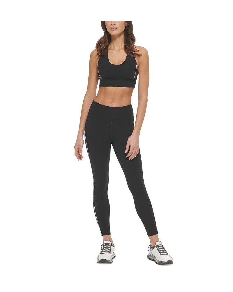 Women's Logo-Tape 7/8 Leggings Black $38.23 Pants