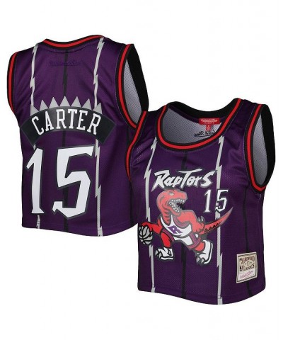 Women's Vince Carter Purple Toronto Raptors 1998 Hardwood Classics Crop Player Tank Top Purple $42.75 Tops