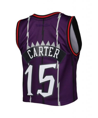 Women's Vince Carter Purple Toronto Raptors 1998 Hardwood Classics Crop Player Tank Top Purple $42.75 Tops