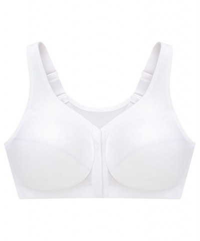 Women's Full Figure Plus Size MagicLift Front Close Posture Back Support Bra White $20.13 Bras