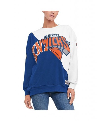 Women's Blue White New York Knicks Ariel Pullover Sweatshirt Blue, White $45.04 Sweatshirts