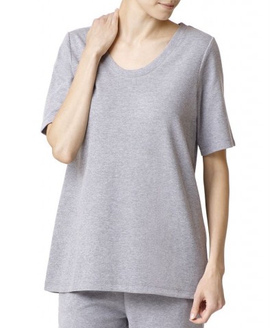 Wear Ever U R Lounge Elbow-Sleeve T-Shirt Gray $15.30 Sleepwear