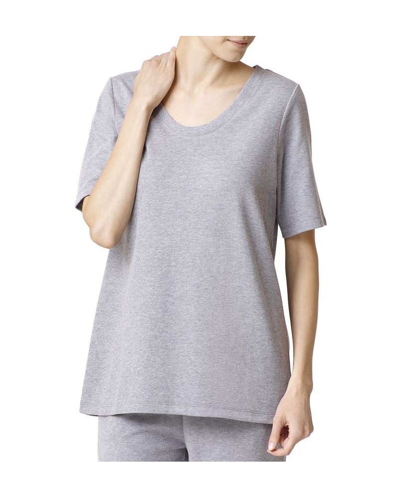 Wear Ever U R Lounge Elbow-Sleeve T-Shirt Gray $15.30 Sleepwear