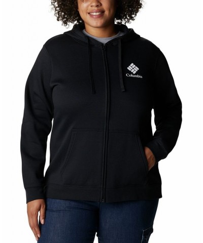 Plus Size Trek Graphic Full-Zipper Hoodie Black $24.60 Sweatshirts