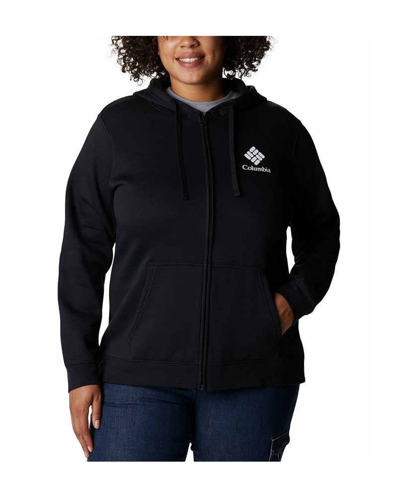 Plus Size Trek Graphic Full-Zipper Hoodie Black $24.60 Sweatshirts